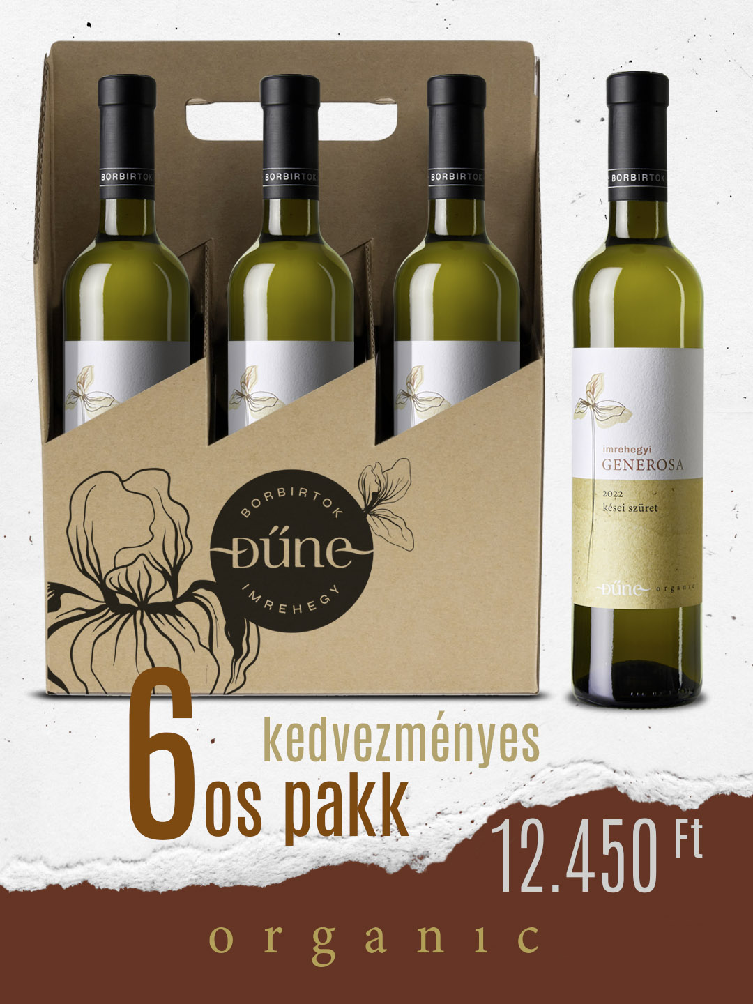 Dűne Organic Imrehegyi Generosa kései szüret 2022 borcsomag